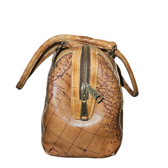 Patricia Nash Tan Map Print Satchel